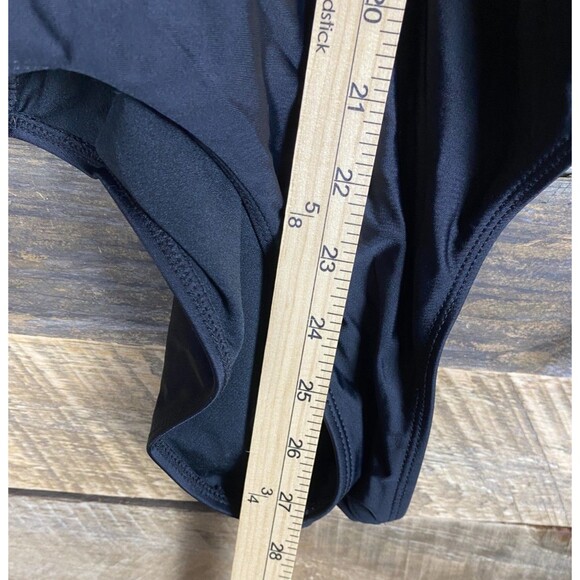 Black One-Piece Women's Size L Swimsuit Nylon Spandex Padded - Picture 10 of 10